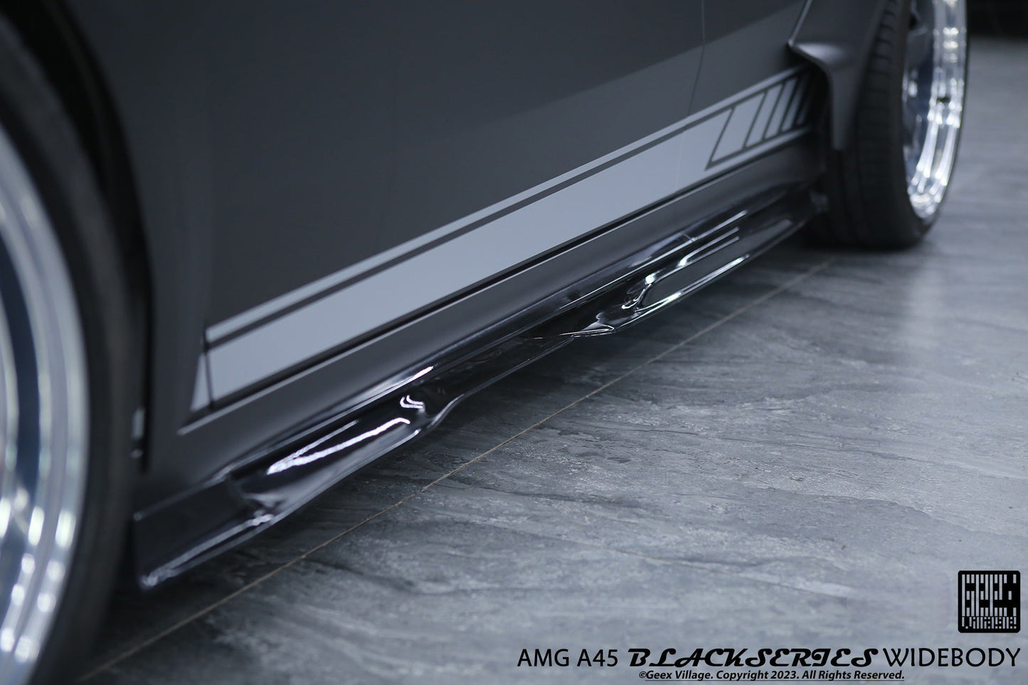 Geex Village Blackseries Style Side Skirts for Mercedes Benz A-Class AMG A45 A35 A220 W177 V177 2019-ON Carbon Fiber