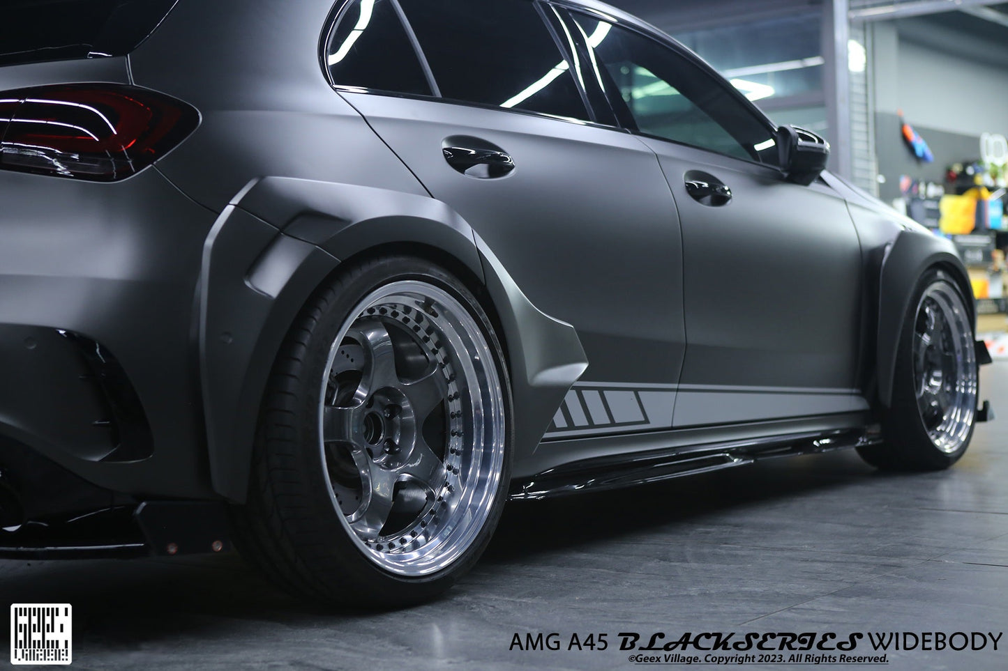 Geex Village Blackseries Style Side Skirts for Mercedes Benz A-Class AMG A45 A35 A220 W177 V177 2019-ON Carbon Fiber
