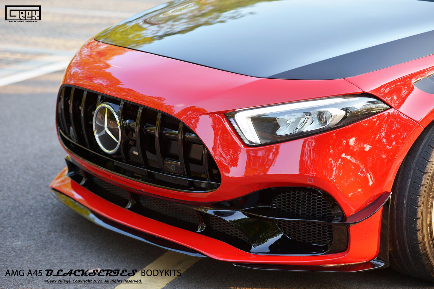 Geex Village Blackseries Style Front Bumper Kit for Mercedes Benz A-Class AMG A45 W177 V177 2019-ON Carbon Fiber/FRP