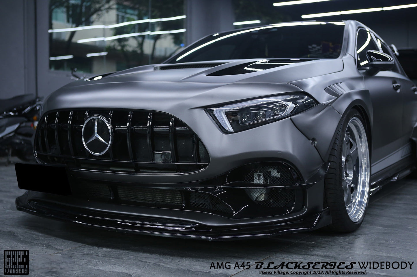 Geex Village Stage 2 Front Lip Splitter for Mercedes Benz A-Class AMG A45 W177 V177 2019-ON Carbon Fiber
