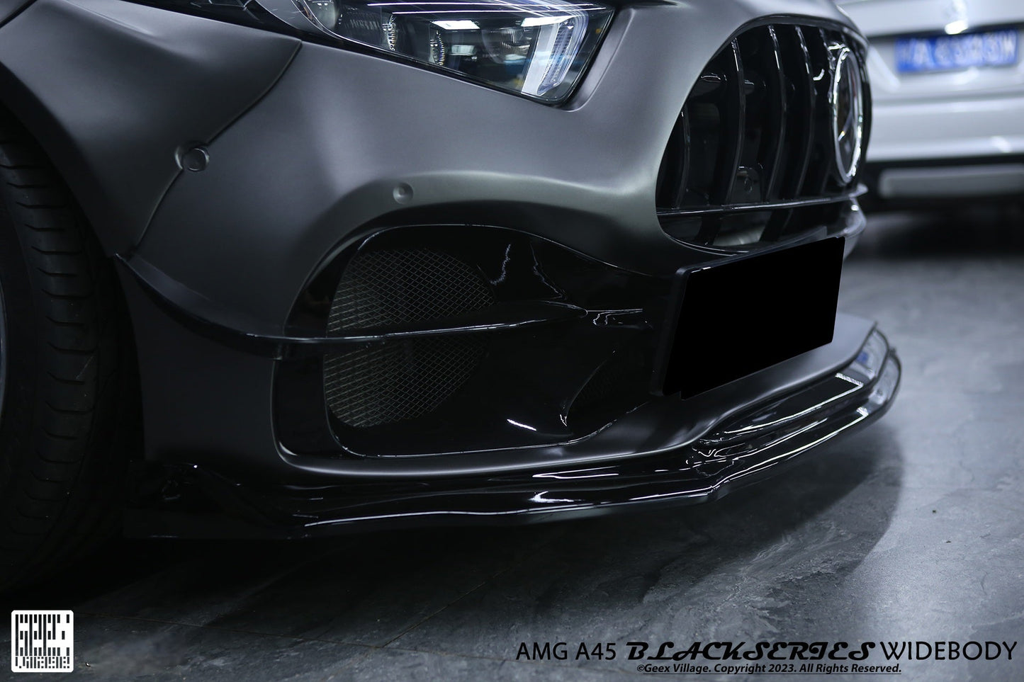 Geex Village Stage 2 Front Lip Splitter for Mercedes Benz A-Class AMG A45 W177 V177 2019-ON Carbon Fiber