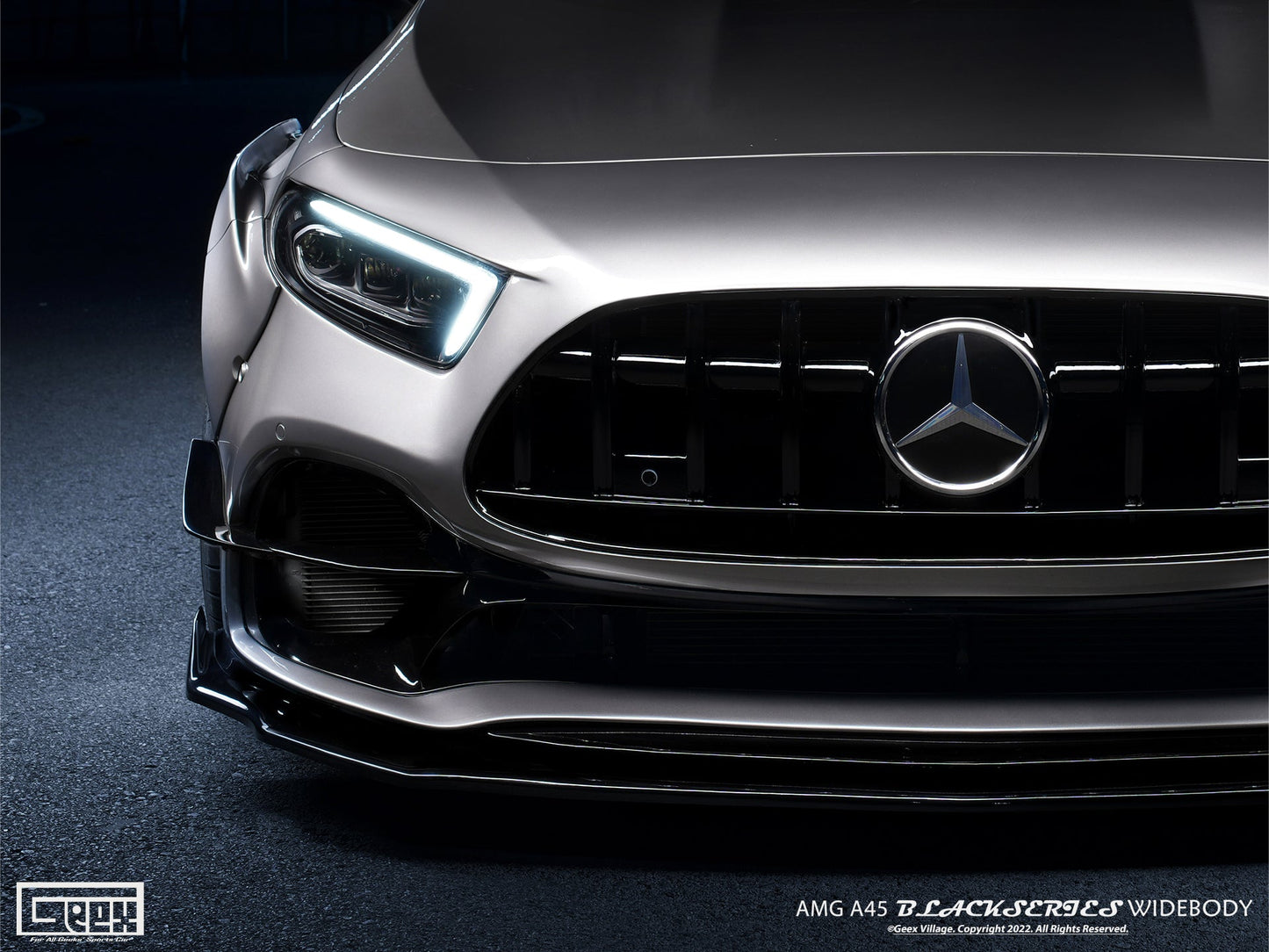 Geex Village Stage 2 Front Lip Splitter for Mercedes Benz A-Class AMG A45 W177 V177 2019-ON Carbon Fiber