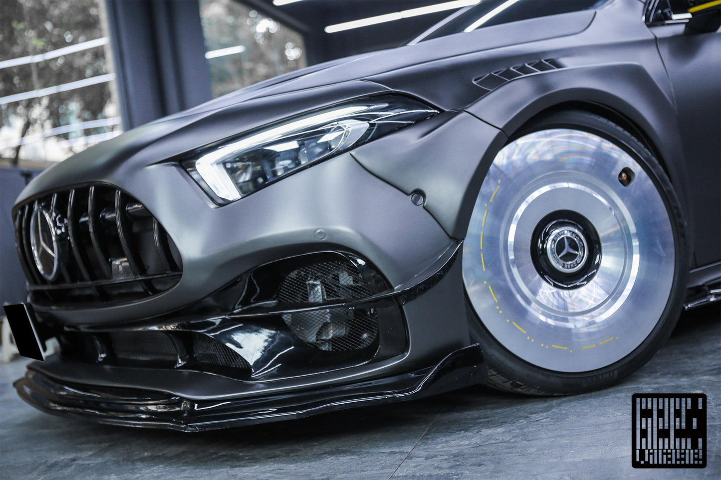 Geex Village Stage 2 Front Lip Splitter for Mercedes Benz A-Class AMG A45 W177 V177 2019-ON Carbon Fiber