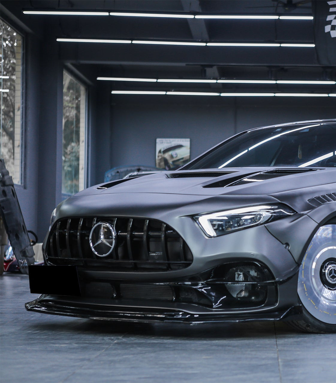 Geex Village Stage 2 Front Lip Splitter for Mercedes Benz A-Class AMG A45 W177 V177 2019-ON Carbon Fiber