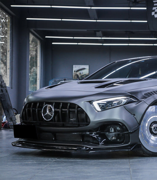 Geex Village Stage 2 Front Lip Splitter for Mercedes Benz A-Class AMG A45 W177 V177 2019-ON Carbon Fiber