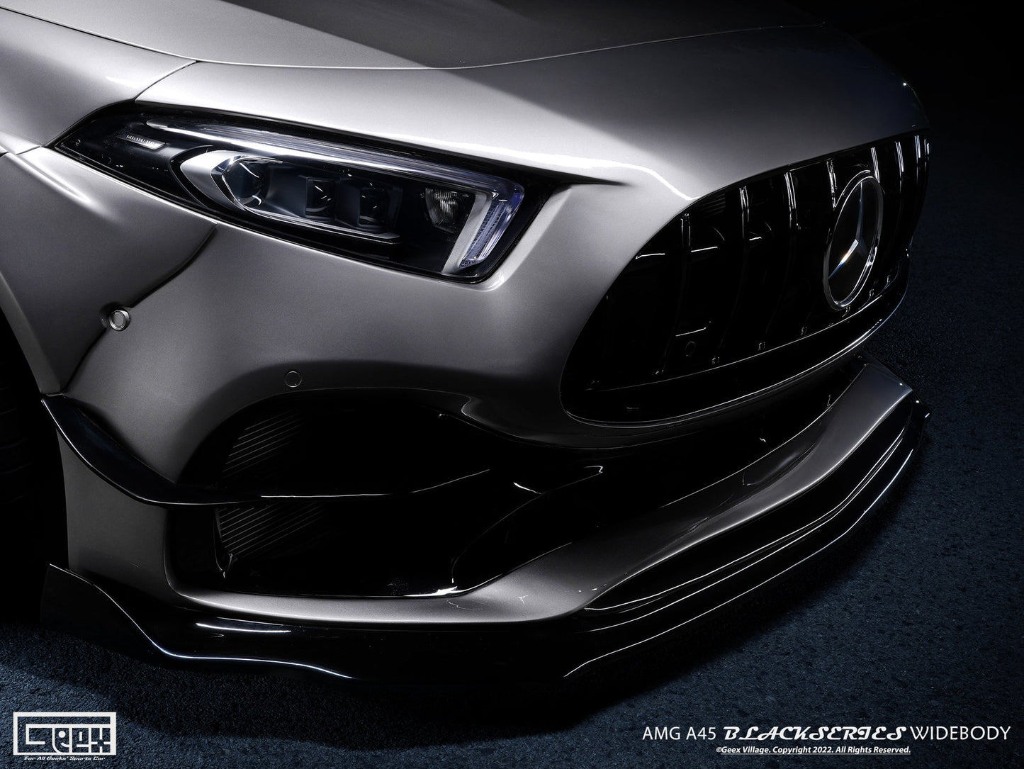 Geex Village Stage 2 Front Lip Splitter for Mercedes Benz A-Class AMG A45 W177 V177 2019-ON Carbon Fiber