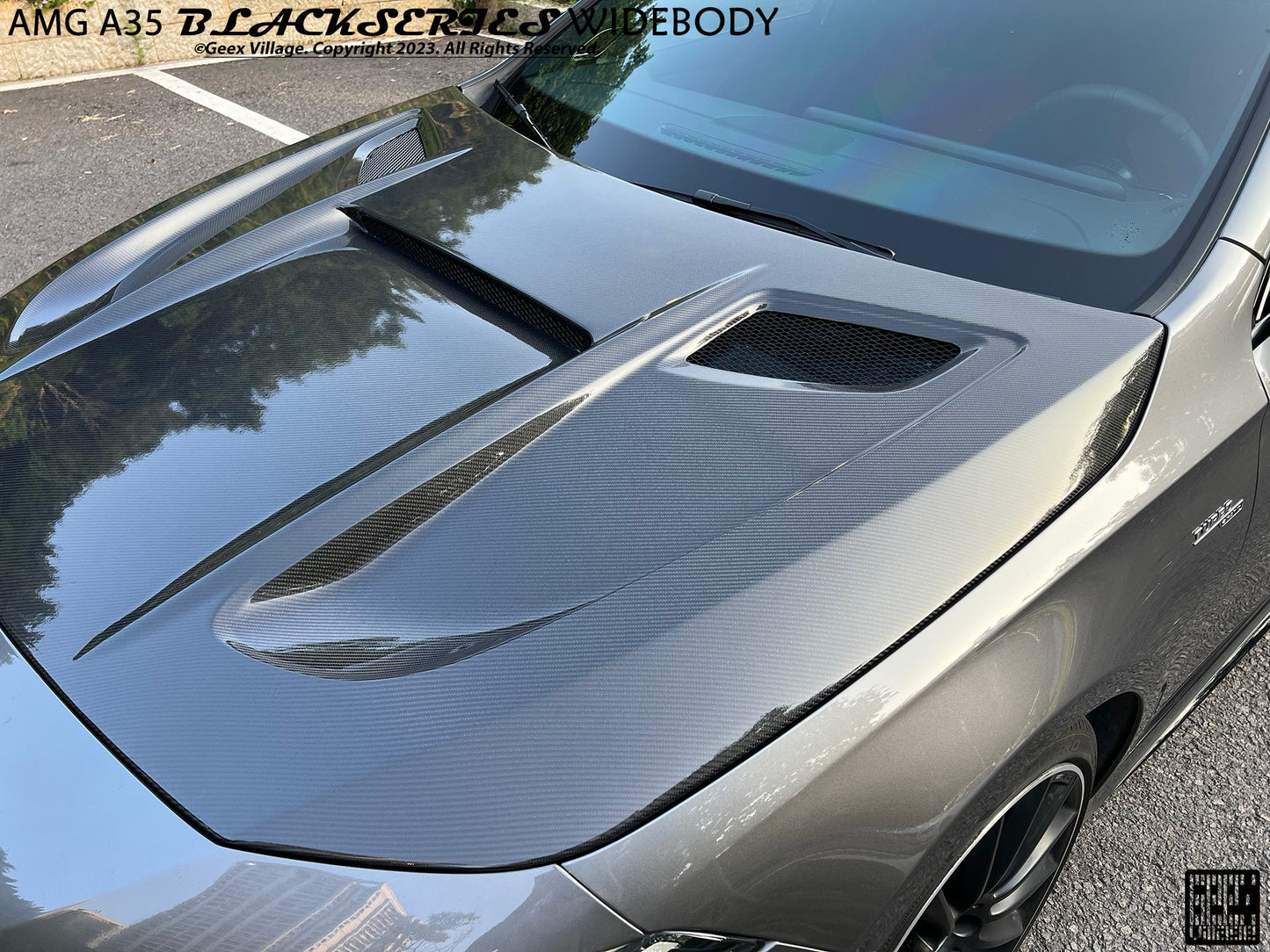 Geex Village Blackseries Style Hood for Mercedes Benz AMG CLA45 CLA35 CLA250 C118 A45 A35 A250 A220 W177 V177 2019-ON Carbon Fiber/FRP