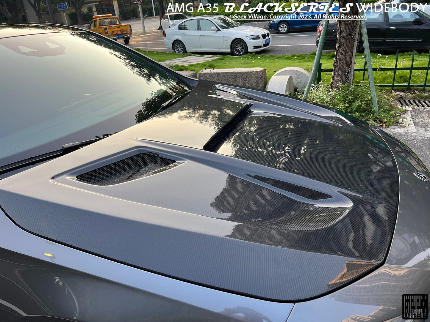 Geex Village Blackseries Style Hood for Mercedes Benz AMG CLA45 CLA35 CLA250 C118 A45 A35 A250 A220 W177 V177 2019-ON Carbon Fiber/FRP
