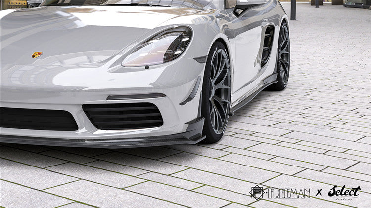 Geex Village Front Lip for Porsche 718 Cayman Boxster Base S T 2017-ON Carbon Fiber