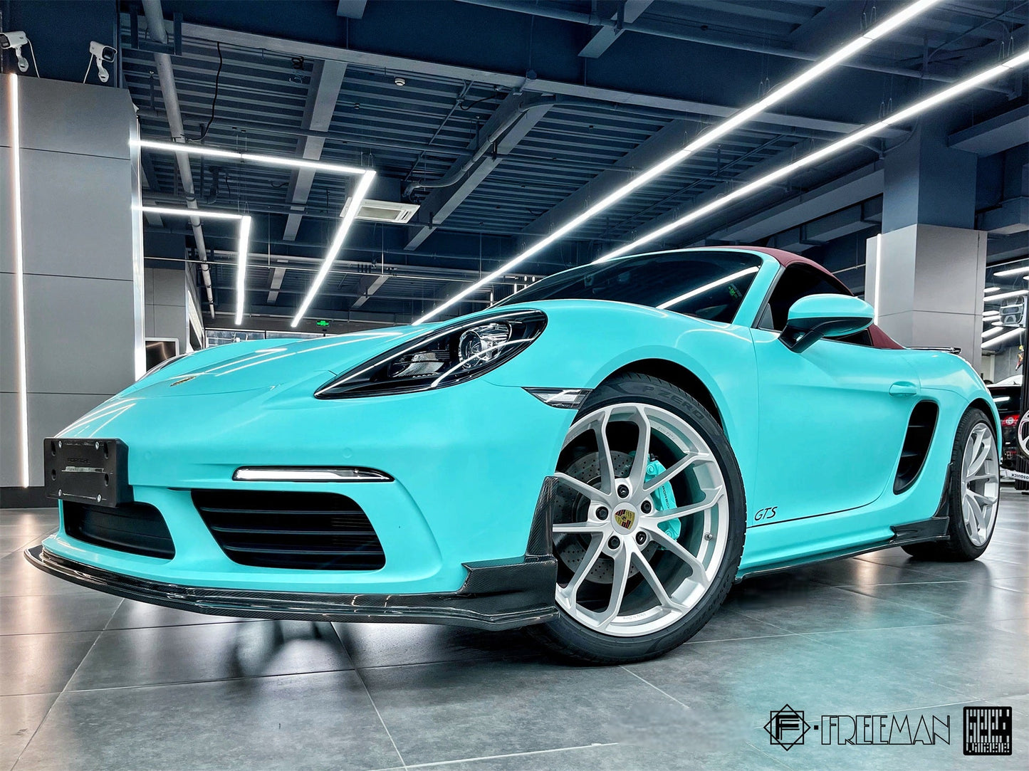 Geex Village Front Lip for Porsche 718 Cayman Boxster Base S T 2017-ON Carbon Fiber