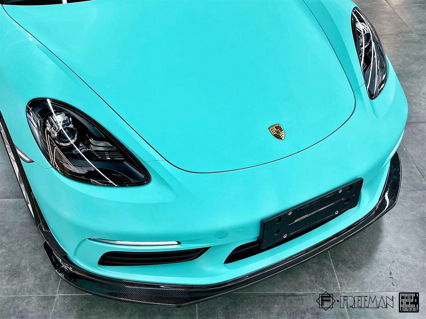 Geex Village Front Lip for Porsche 718 Cayman Boxster Base S T 2017-ON Carbon Fiber