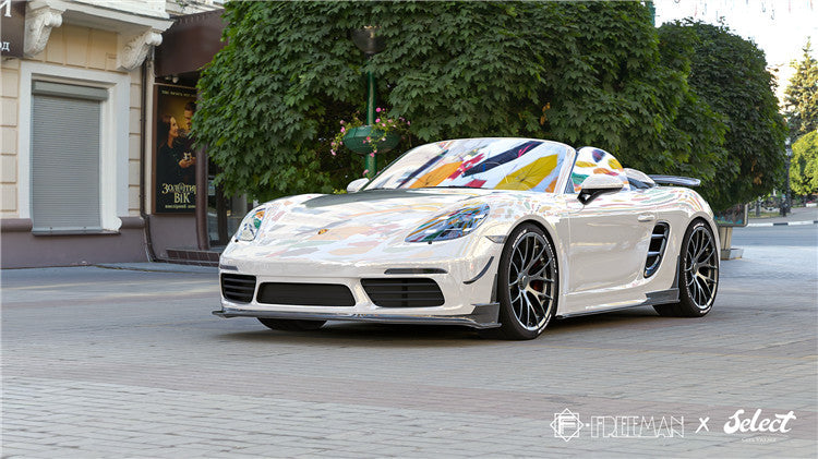 Geex Village Front Lip for Porsche 718 Cayman Boxster Base S T 2017-ON Carbon Fiber