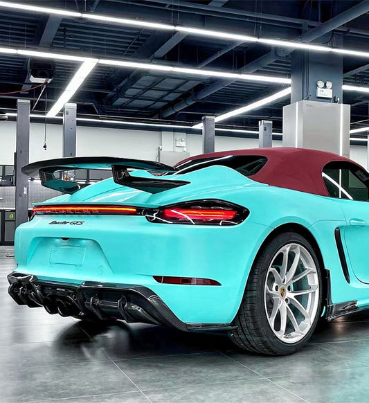 Geex Village Rear Canards for Porsche 718 Cayman Boxster Base S T GTS 2017-ON Carbon Fiber