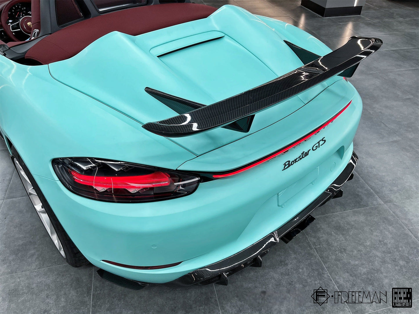 Geex Village Rear Canards for Porsche 718 Cayman Boxster Base S T GTS 2017-ON Carbon Fiber