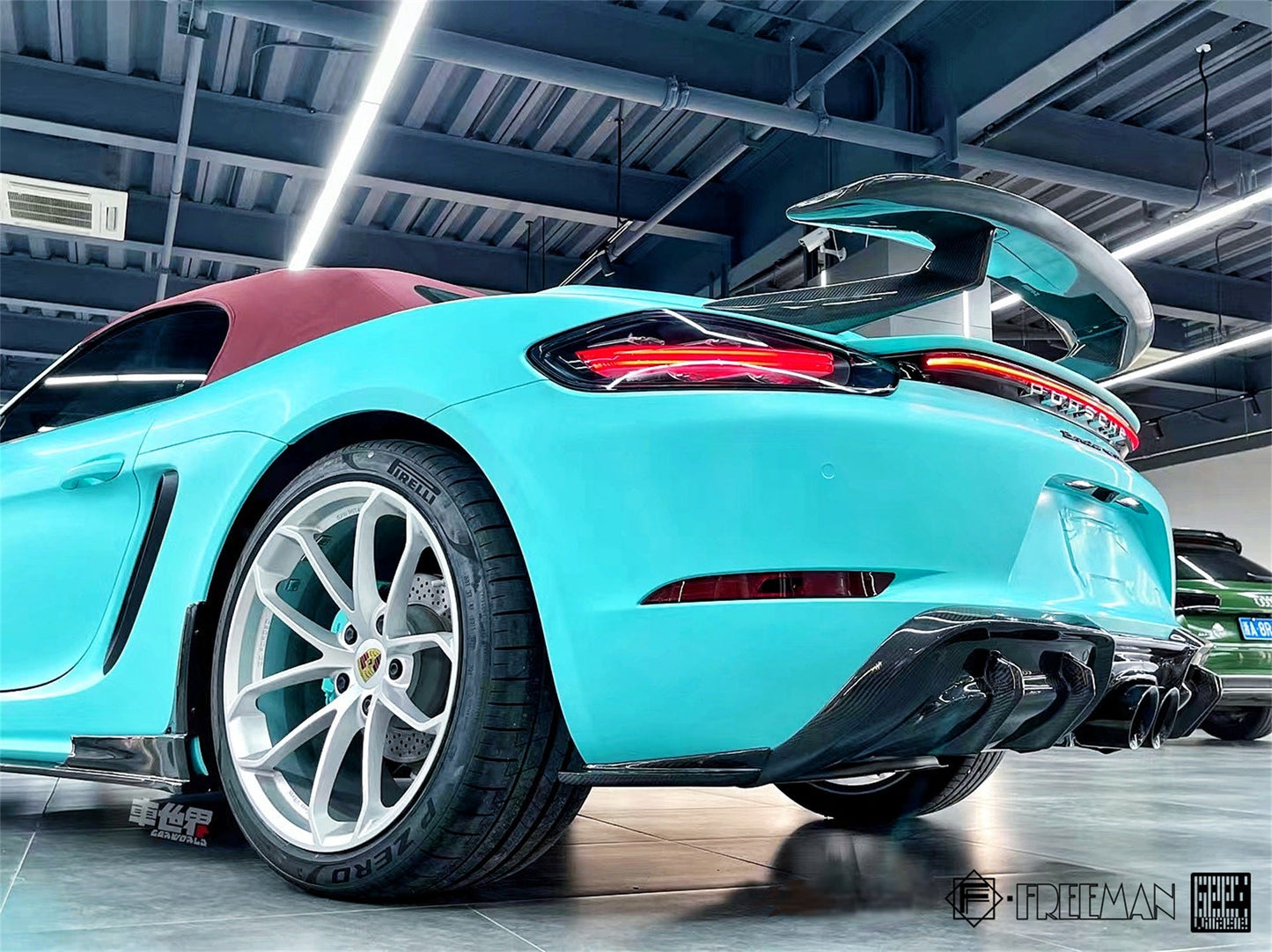 Geex Village Rear Canards for Porsche 718 Cayman Boxster Base S T GTS 2017-ON Carbon Fiber