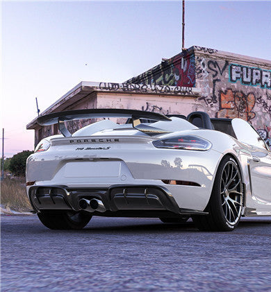 Geex Village Rear Diffuser for Porsche 718 Cayman Boxster Base S T GTS 2017-ON Carbon Fiber