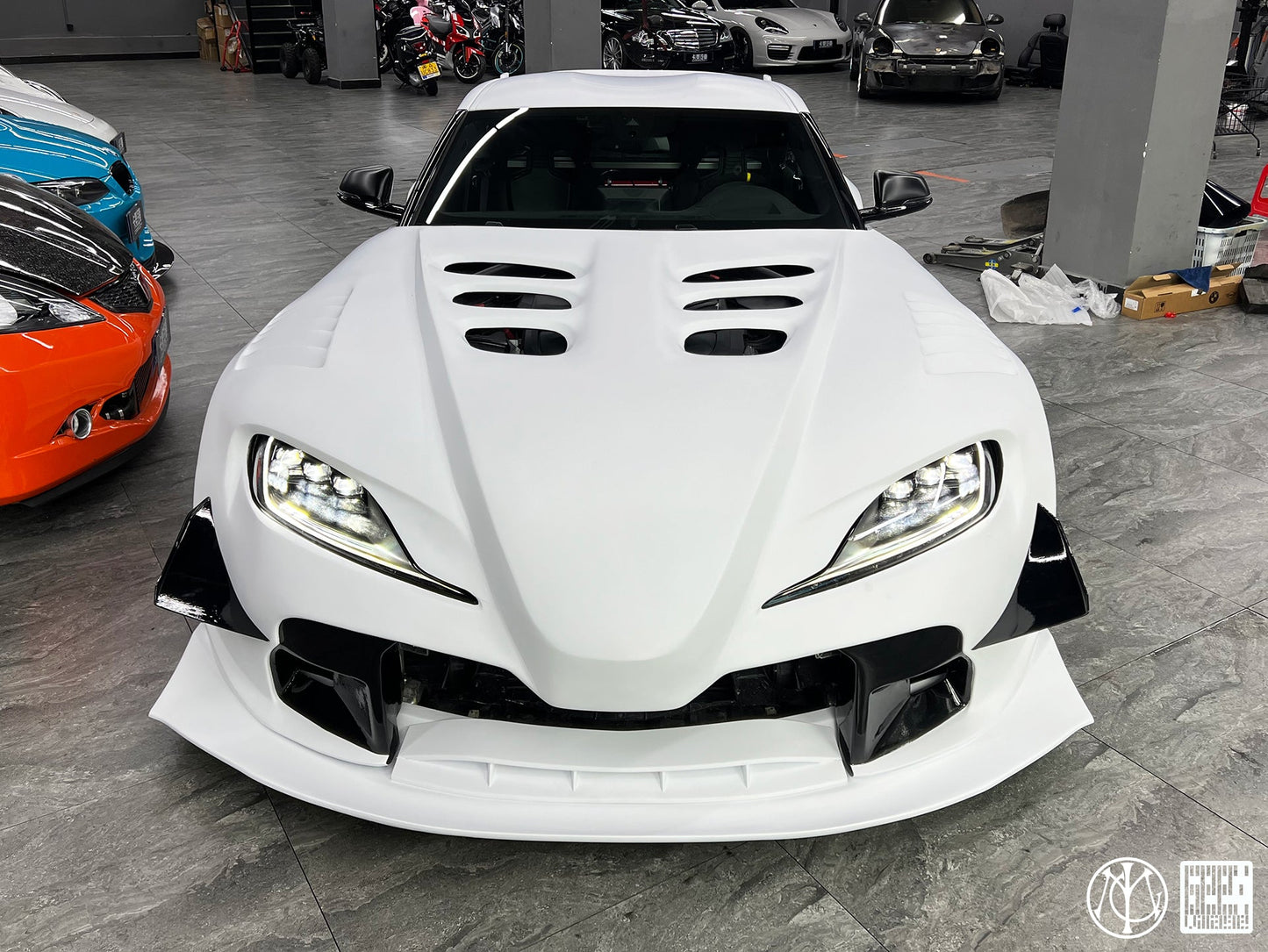 Geex Village Unicorn GT3 Clamshell Hood and Front Bumper for Toyota Supra MK5 A90 A91 3.0 2020-ON Carbon Fiber/FRP