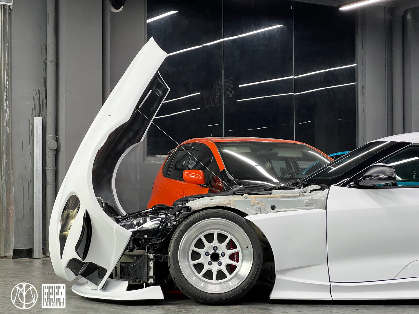 Geex Village Unicorn GT3 Clamshell Hood and Front Bumper for Toyota Supra MK5 A90 A91 3.0 2020-ON Carbon Fiber/FRP