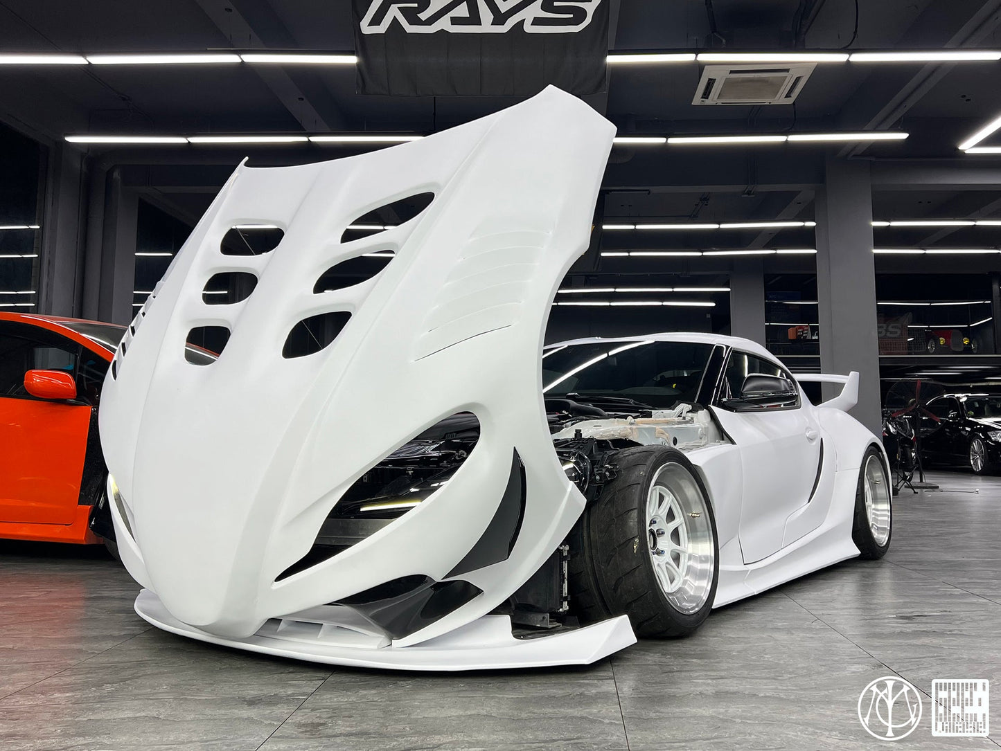 Geex Village Unicorn GT3 Clamshell Hood and Front Bumper for Toyota Supra MK5 A90 A91 3.0 2020-ON Carbon Fiber/FRP
