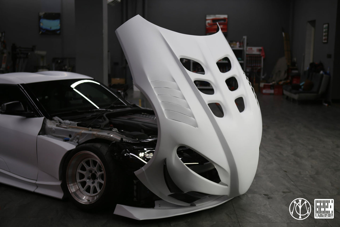Geex Village Unicorn GT3 Clamshell Hood and Front Bumper for Toyota Supra MK5 A90 A91 3.0 2020-ON Carbon Fiber/FRP