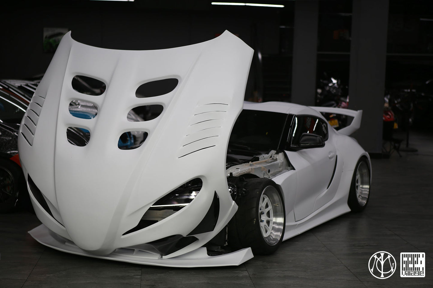 Geex Village Unicorn GT3 Clamshell Hood and Front Bumper for Toyota Supra MK5 A90 A91 3.0 2020-ON Carbon Fiber/FRP