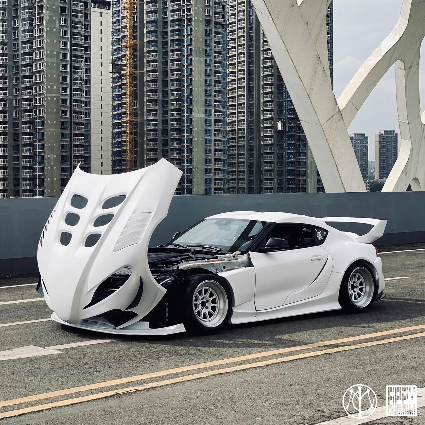 Geex Village Unicorn GT3 Clamshell Hood and Front Bumper for Toyota Supra MK5 A90 A91 3.0 2020-ON Carbon Fiber/FRP