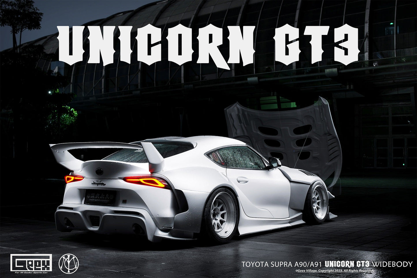Geex Village Unicorn GT3 Widebody Rear Wing for Toyota Supra MK5 A90 A91 3.0 2020-ON Coupe Carbon Fiber/FRP