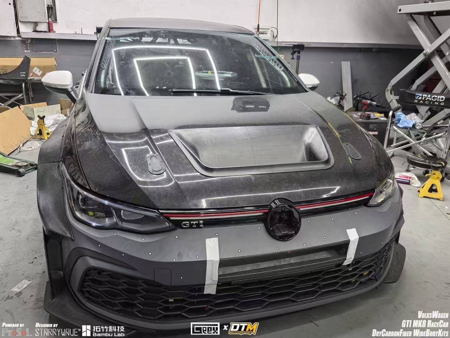 Geex Village Front Bumper Cutout for Volkswagen Golf GTI & R-Line MK8 2022-2024 Dry Pre-preg Carbon Fiber