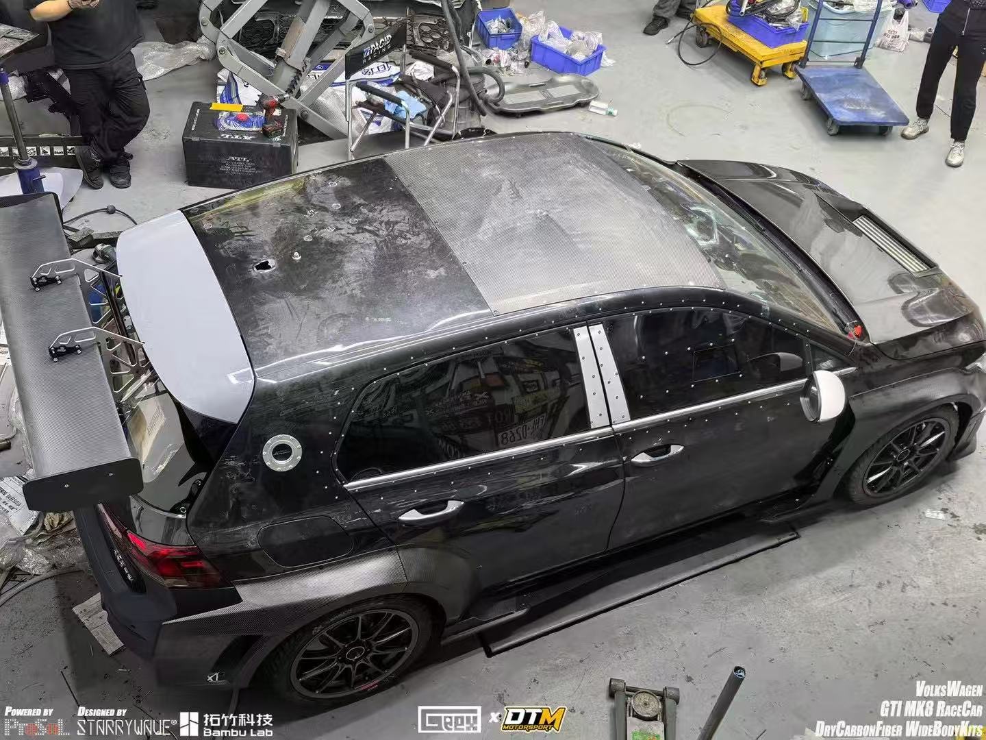 Geex Village Rear Quarter Panel Flares Set for Volkswagen Golf GTI / R-Line / R MK8 MK8.5 2022-ON Dry Pre-preg Carbon Fiber