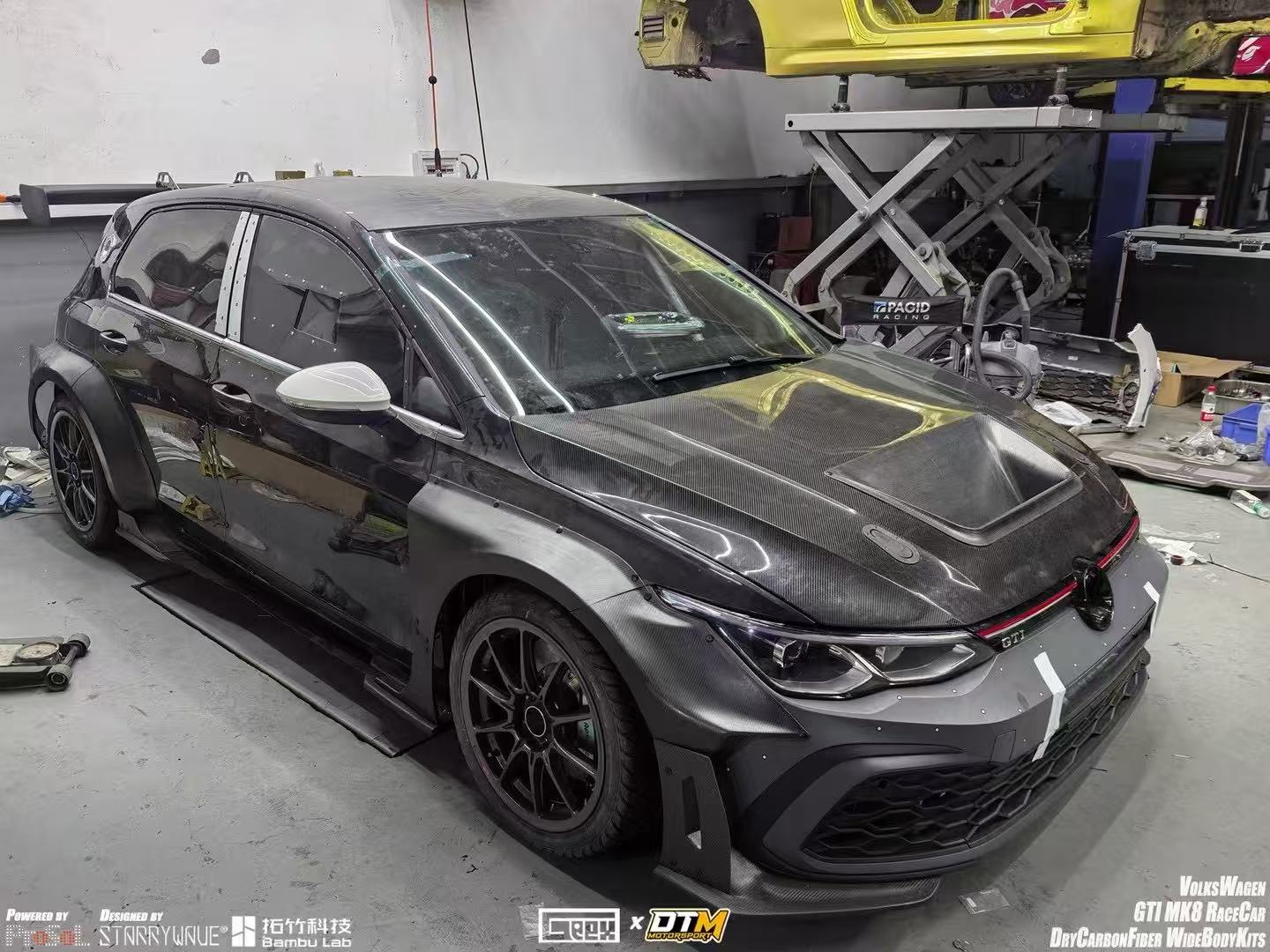 Geex Village Side Skirts and Extension for Volkswagen Golf GTI & R-Line MK8 MK8.5 2022-ON Dry Pre-preg Carbon Fiber