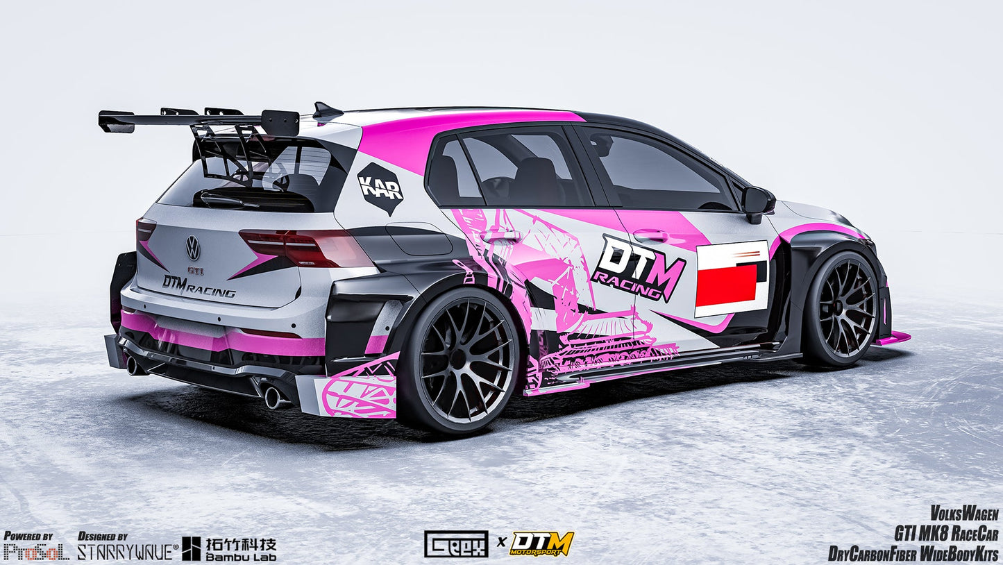 Geex Village Rear Quarter Panel Flares Set for Volkswagen Golf GTI / R-Line / R MK8 MK8.5 2022-ON Dry Pre-preg Carbon Fiber