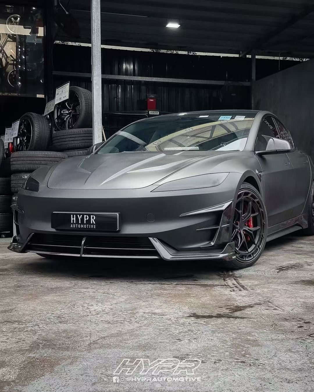 Karbel Carbon Front Lip for Tesla Model 3 Highland Performance 2024-ON Dry Pre-preg Carbon Fiber/FRP