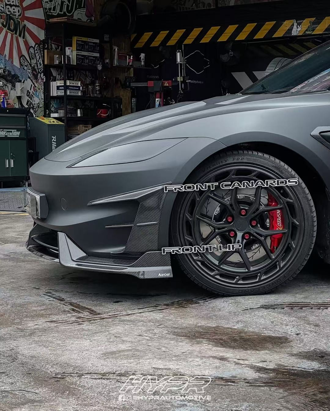 Karbel Carbon Front Lip for Tesla Model 3 Highland Performance 2024-ON Dry Pre-preg Carbon Fiber/FRP