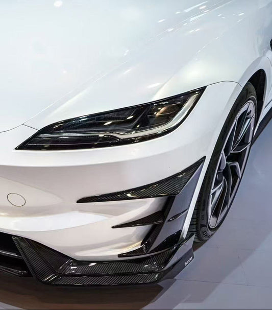 Karbel Carbon Front Canards & Upper Valences for Tesla Model 3 Highland Performance 2024-ON Dry Pre-preg Carbon Fiber/FRP