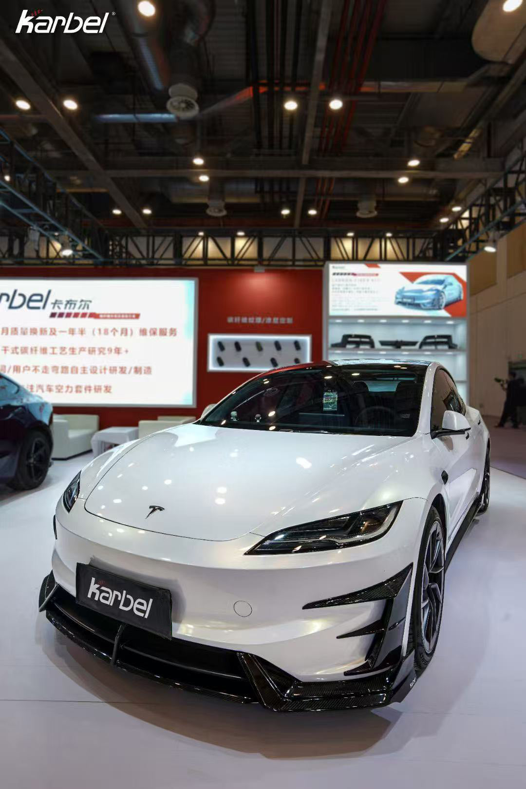 Karbel Carbon Front Canards & Upper Valences for Tesla Model 3 Highland Performance 2024-ON Dry Pre-preg Carbon Fiber/FRP