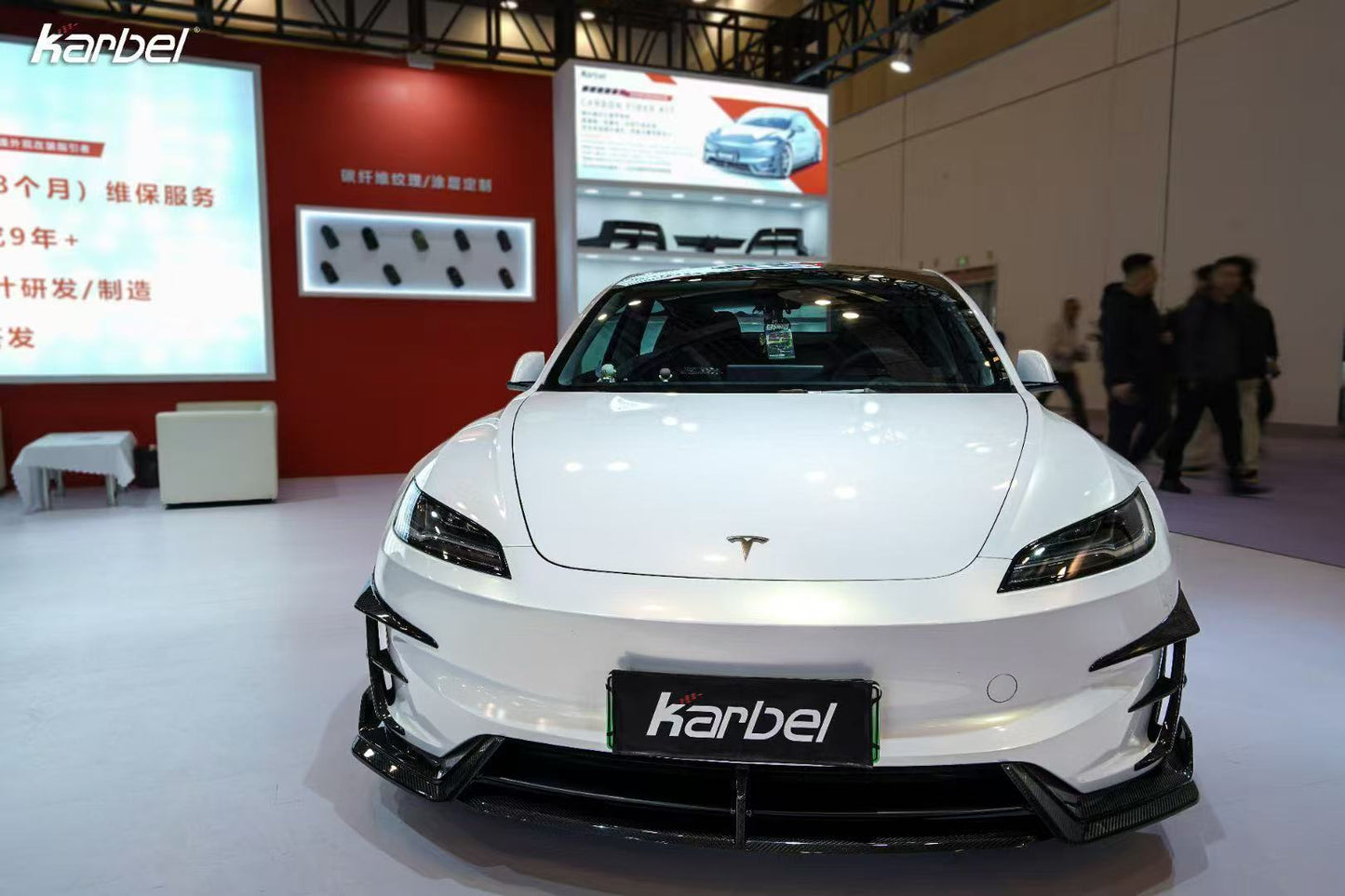 Karbel Carbon Front Canards & Upper Valences for Tesla Model 3 Highland Performance 2024-ON Dry Pre-preg Carbon Fiber/FRP