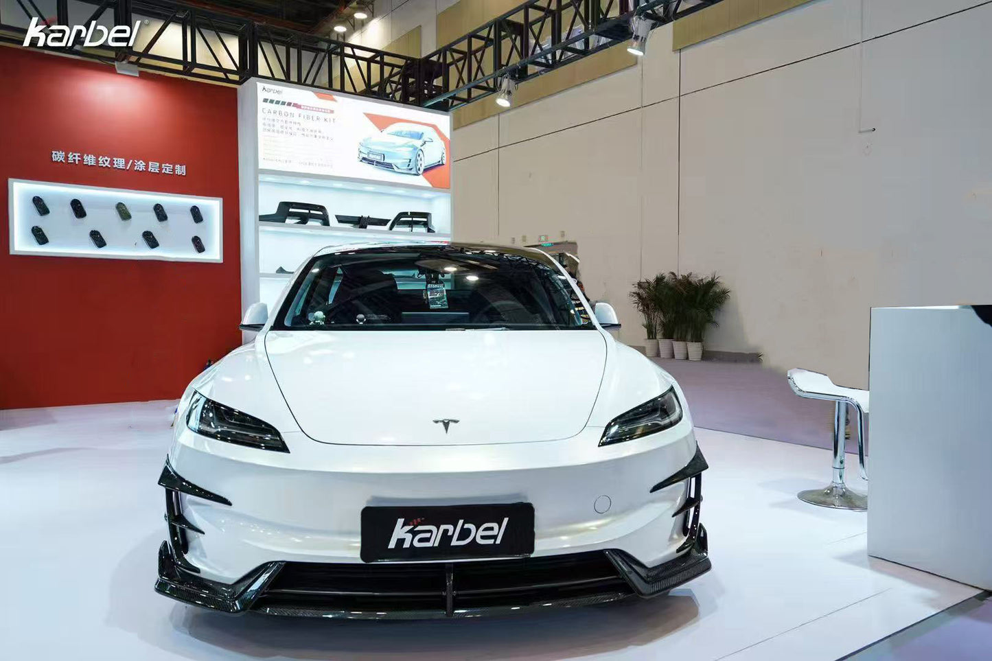 Karbel Carbon Front Lip for Tesla Model 3 Highland Performance 2024-ON Dry Pre-preg Carbon Fiber/FRP
