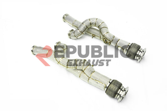 Republic Exhaust 100 & 200 & 300 CELL & Straight Pipe Headers for Lamborghini Aventador Base LP700 2012-2023 Stainless Steel