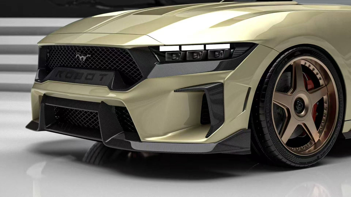 Robot Craftsman DARKSTAR Front Bumper & Lip for Ford Mustang S650 2.3 Ecoboost 5.0 GT Dark Horse Carbon Fiber / FRP