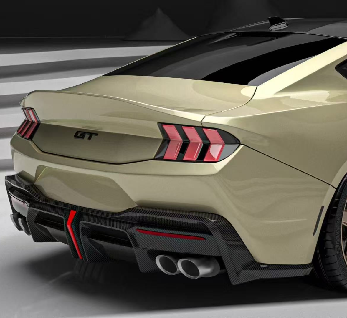 Robot Craftsman DARKSTAR Rear Spoiler for Ford Mustang S650 2.3 Ecoboost 5.0 GT Dark Horse 2024-ON Carbon Fiber / FRP