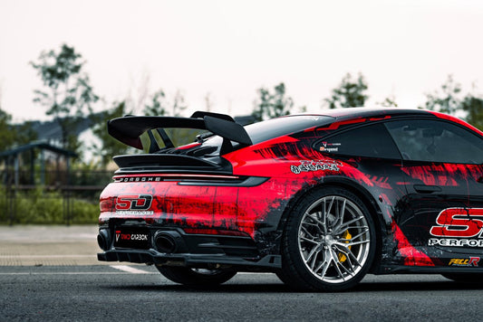TAKD Carbon V1 Lower Rear Diffuser Extension for Porsche 911 992 Carrera / 4 / S / 4S Carbon Fiber