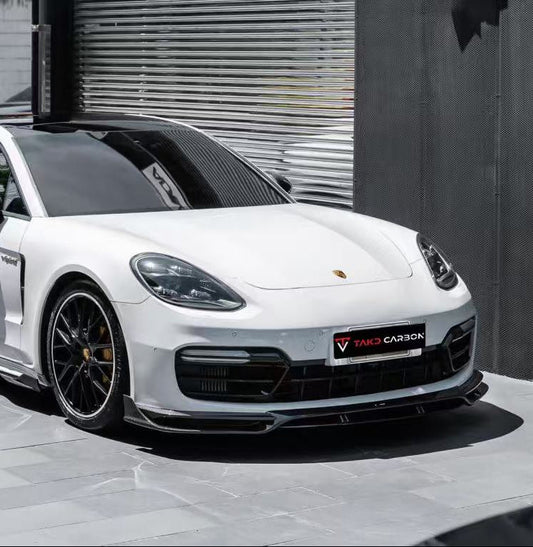 TAKD Carbon V2 Front Lip for Porsche Panamera 971.2 GTS 2017-2023 Dry Pre-preg Carbon Fiber