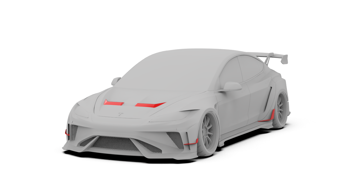ROBOT CRAFTSMAN HACKER Widebody Full Complete Kit for Tesla Model 3 Highland / Performance 2024-ON Carbon Fiber /FRP