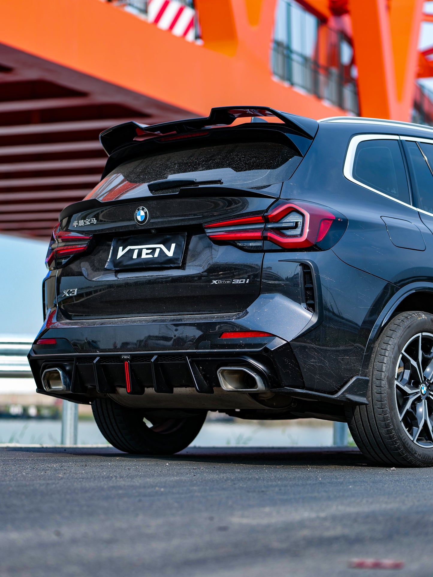 VTEN Rear Diffuser & Corner Splitter for BMW X3 s/x Drive30 G01 & IX3 BEV G08 LCI 2022-ON PP/ABS