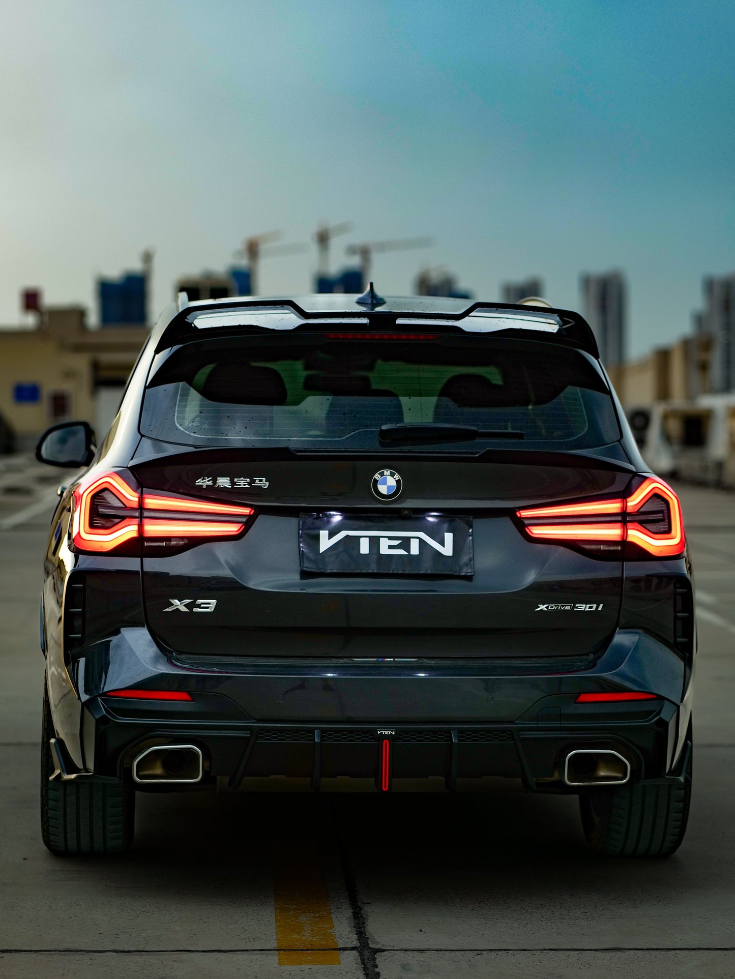 VTEN Rear Diffuser & Corner Splitter for BMW X3 s/x Drive30 G01 & IX3 BEV G08 LCI 2022-ON PP/ABS