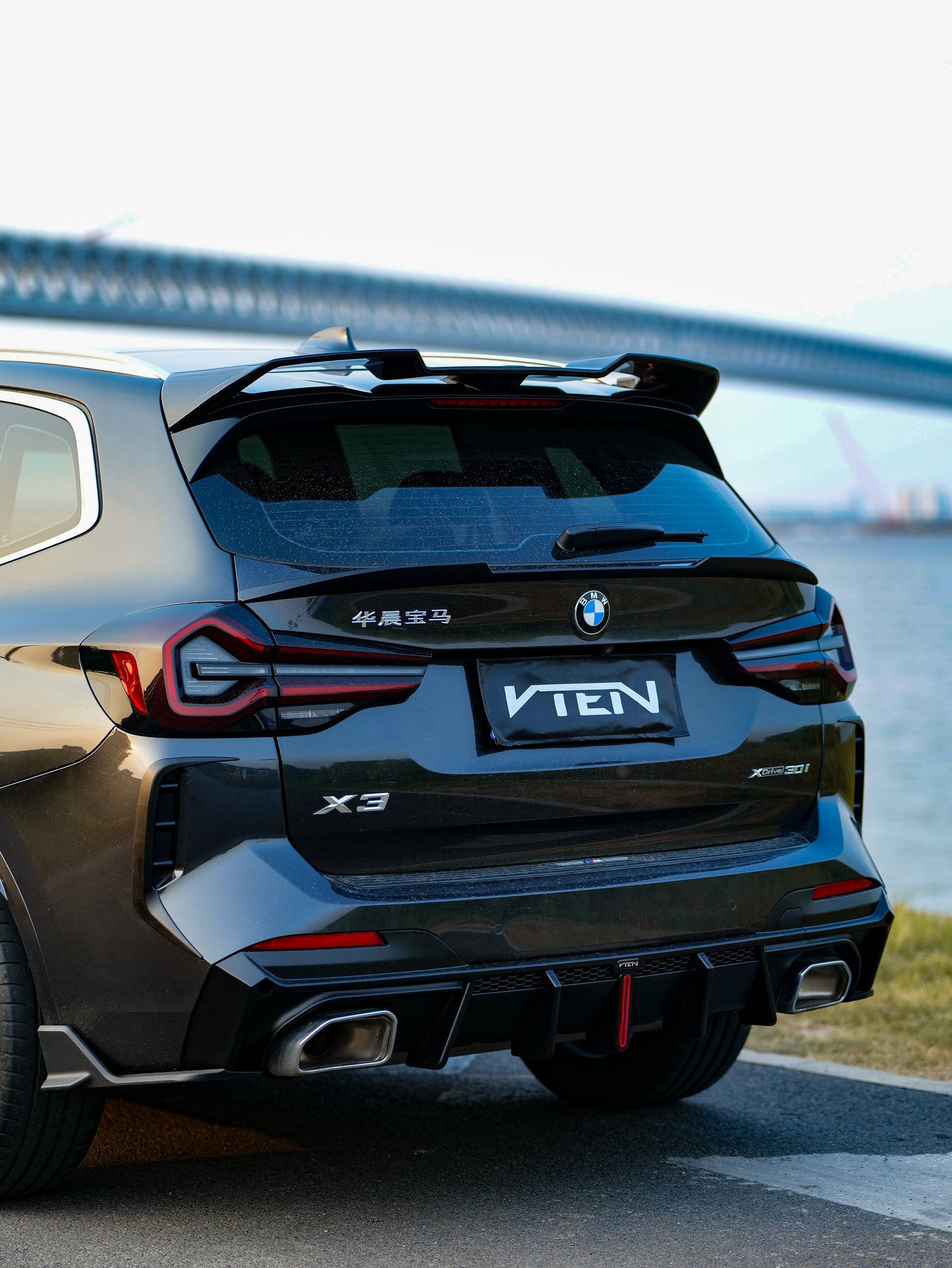 VTEN Rear Diffuser & Corner Splitter for BMW X3 s/x Drive30 G01 & IX3 BEV G08 LCI 2022-ON PP/ABS