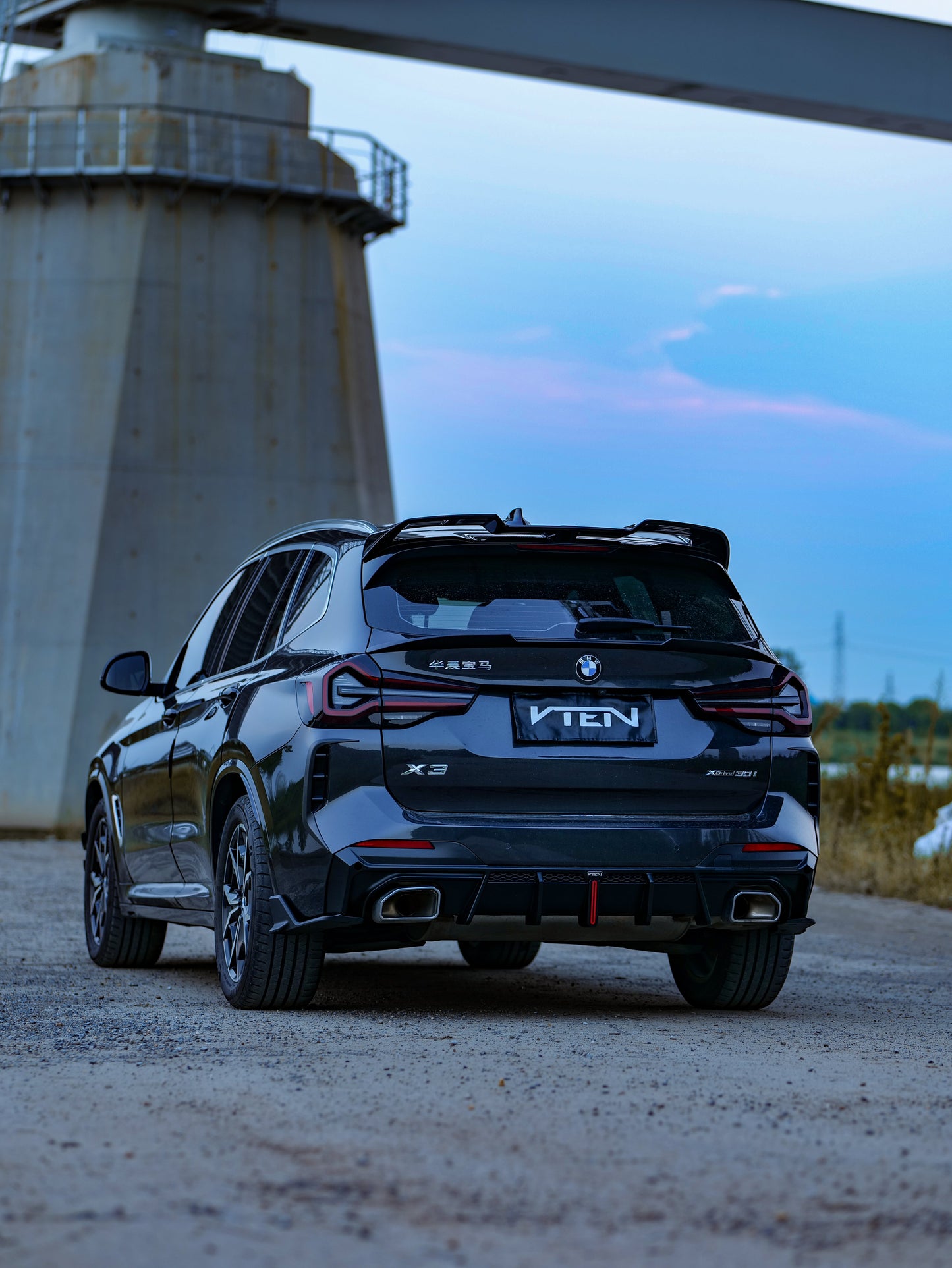 VTEN Rear Diffuser & Corner Splitter for BMW X3 s/x Drive30 G01 & IX3 BEV G08 LCI 2022-ON PP/ABS