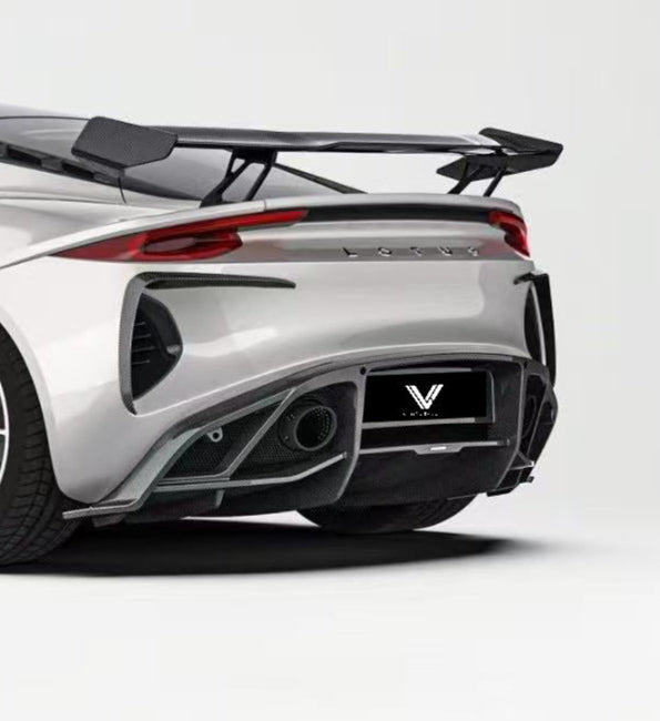 Ventus Veloce Rear Bumper Canards for Lotus Emira 3.6 V6 2.0 Four-cylinder 2022-ON Dry Pre-preg Carbon Fiber