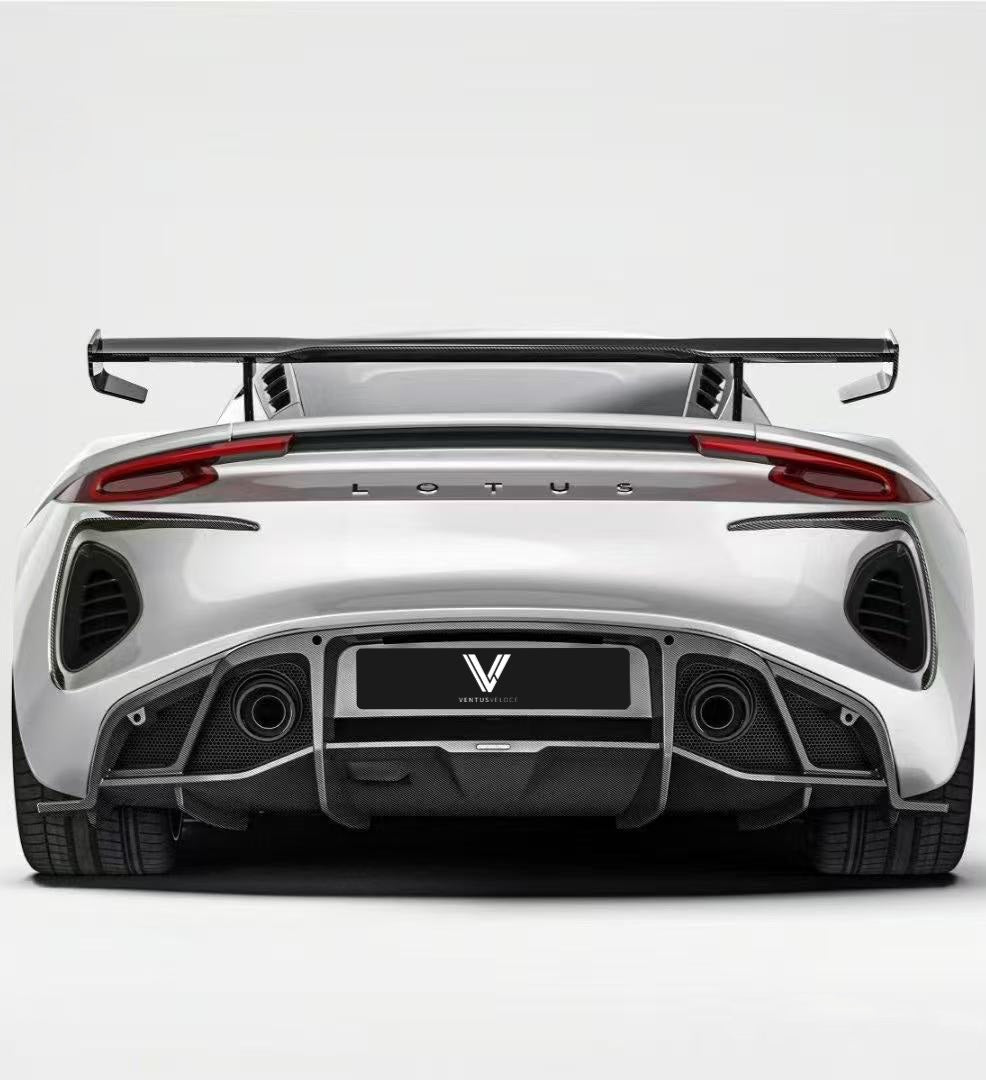 Ventus Veloce Rear Diffuser for Lotus Emira 3.6 V6 2.0 Four-cylinder 2022-ON Dry Pre-preg Carbon Fiber