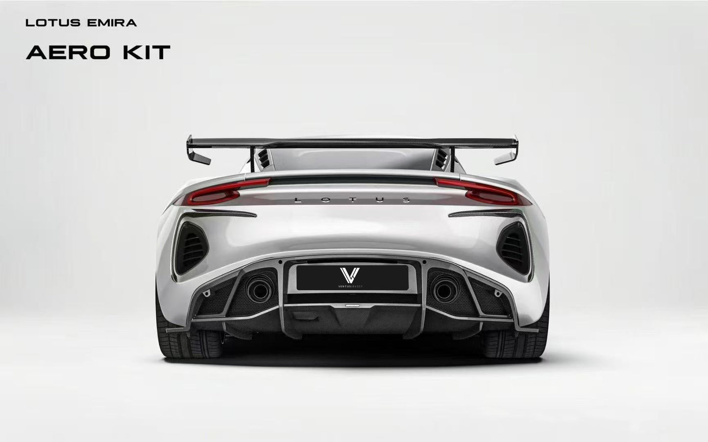 Ventus Veloce Rear Spoiler Wing for Lotus Emira 3.6 V6 2.0 Four-cylinder 2022-ON Dry Pre-preg Carbon Fiber